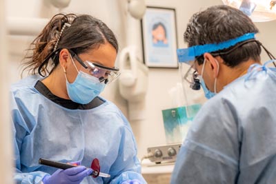 patient receiving restorative dentistry care at Smiles Dental Center in Bartlett, IL